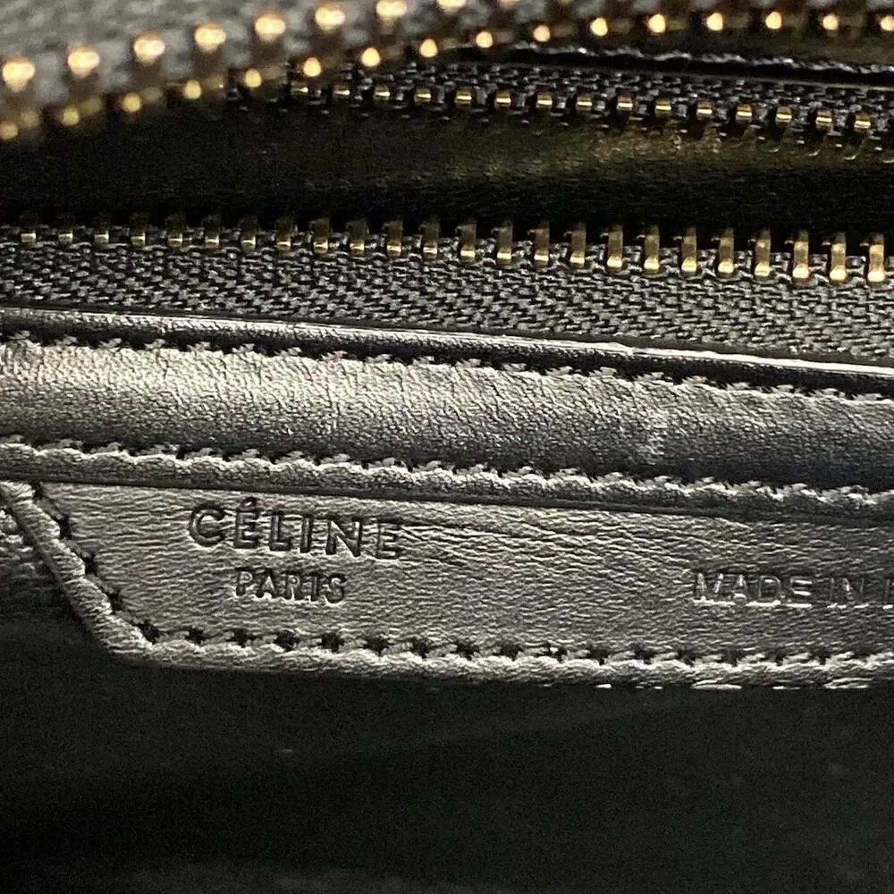 Celine Luggage Micro Shopper Handbag Gray Beige Blue Black